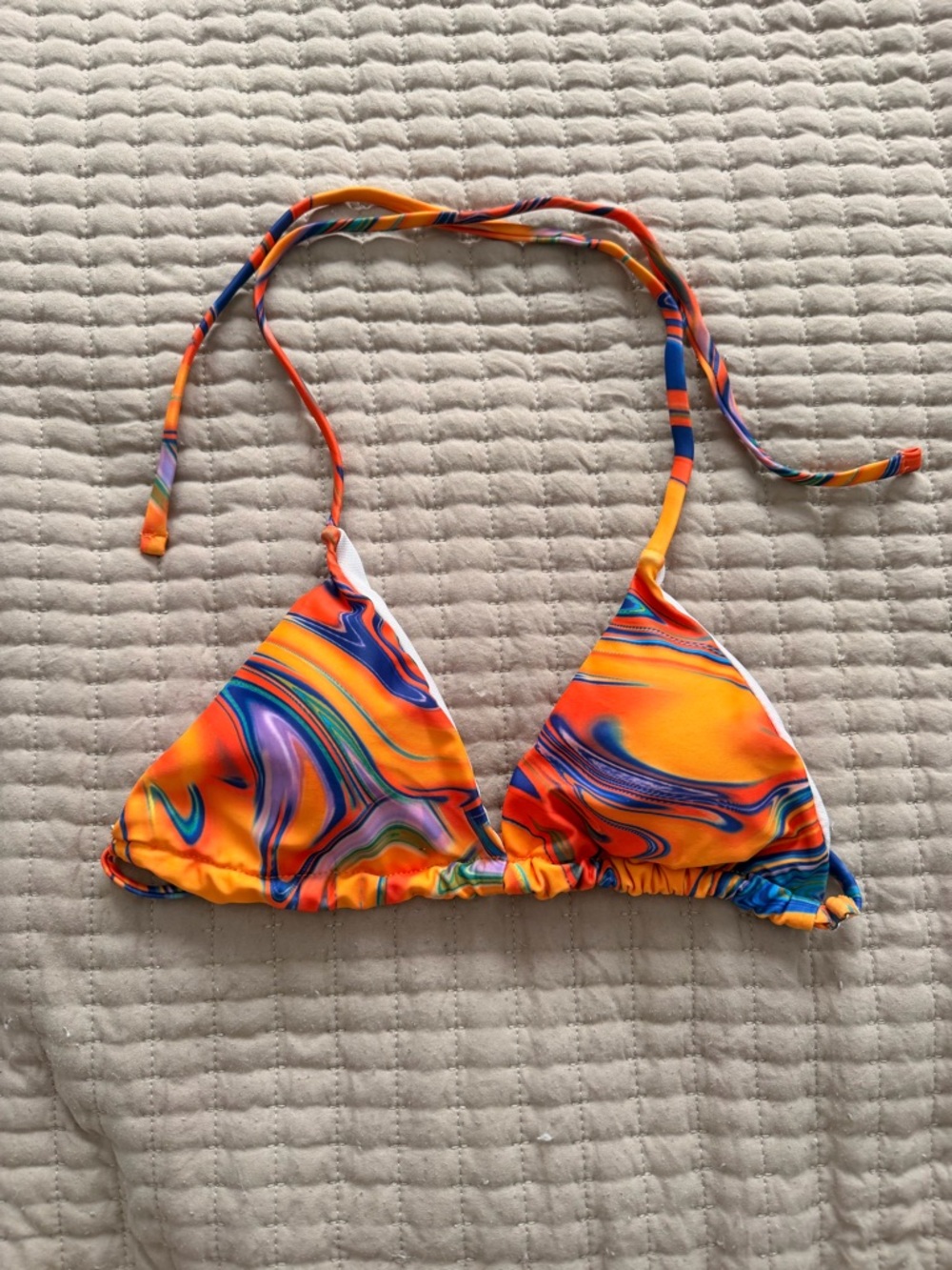 Orange Swirl Triangle Bikini Top - Brand Unknown